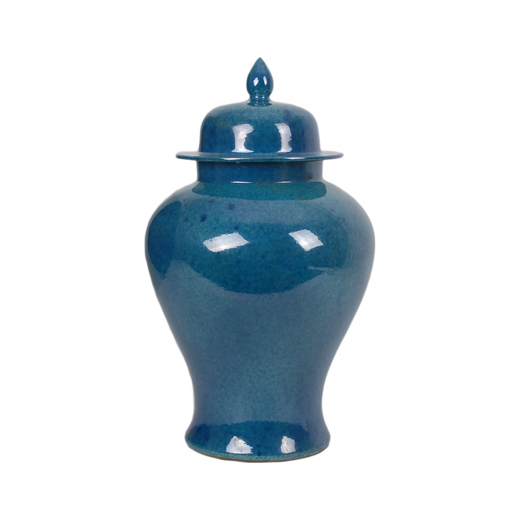 18″ Blue and Turquoise Dappled Ginger Jar