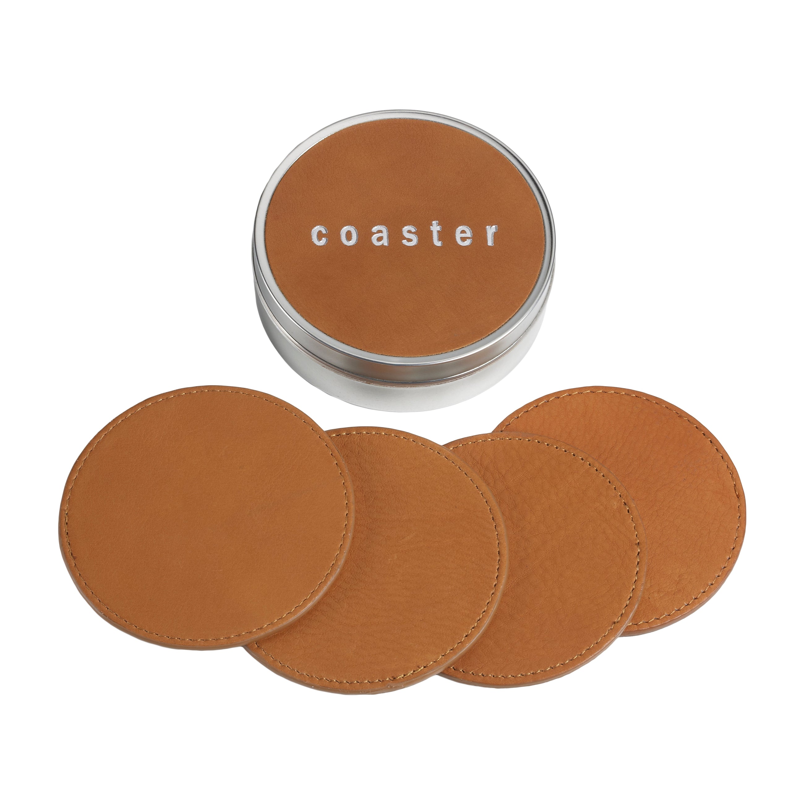 4 Coasters with Tin Box