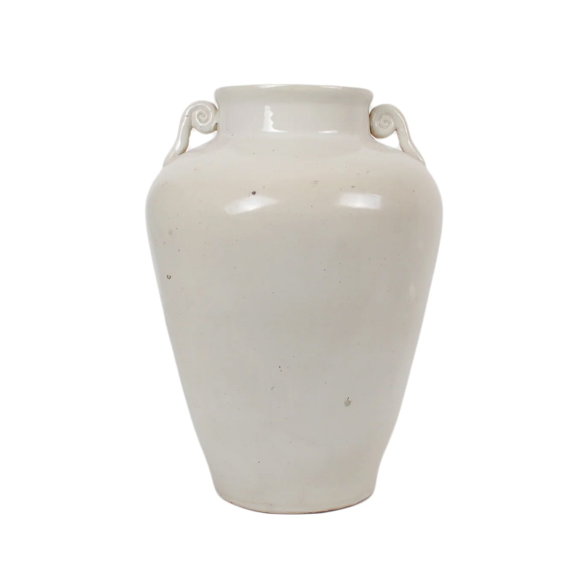 16.25″ Cream Scroll Handle Vase