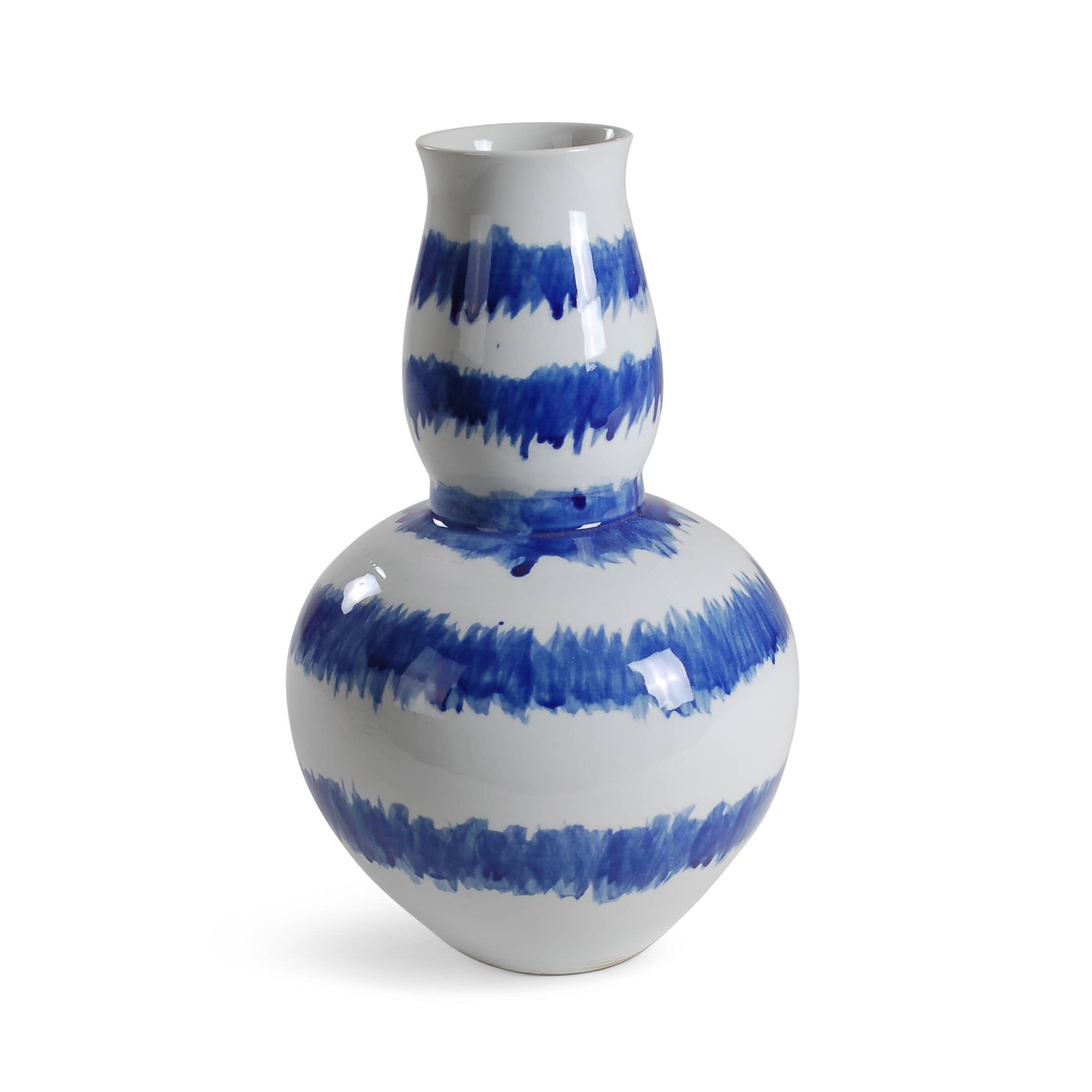 16″ Blue and White Splashed Design Vase