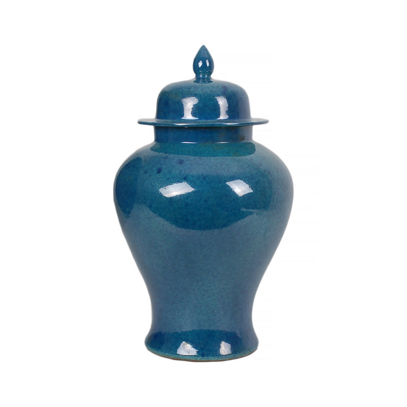 18″ Blue and Turquoise Dappled Ginger Jar