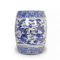 19″ H Blue and White Dragon Garden Seat