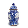 28″ H Blue and White Crane Jar