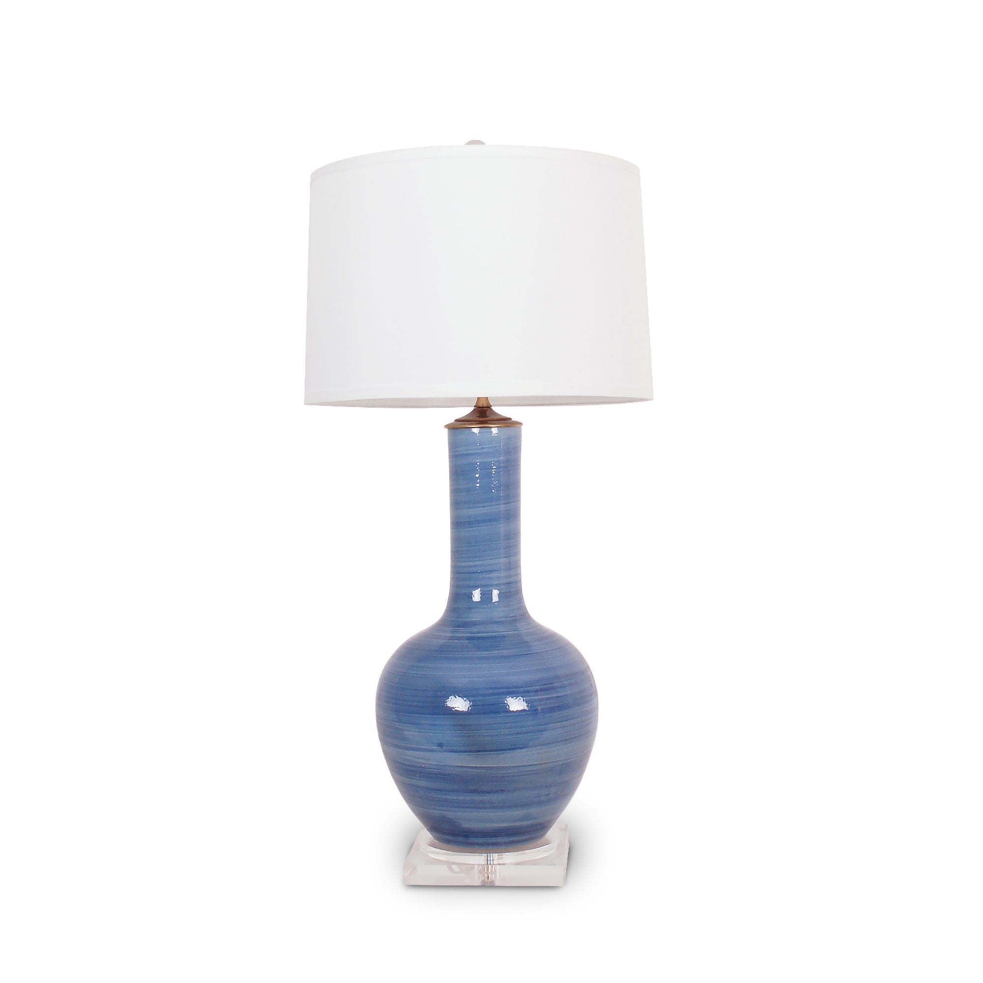 32″ Blue Gourd Vase Lamp on Acrylic Base