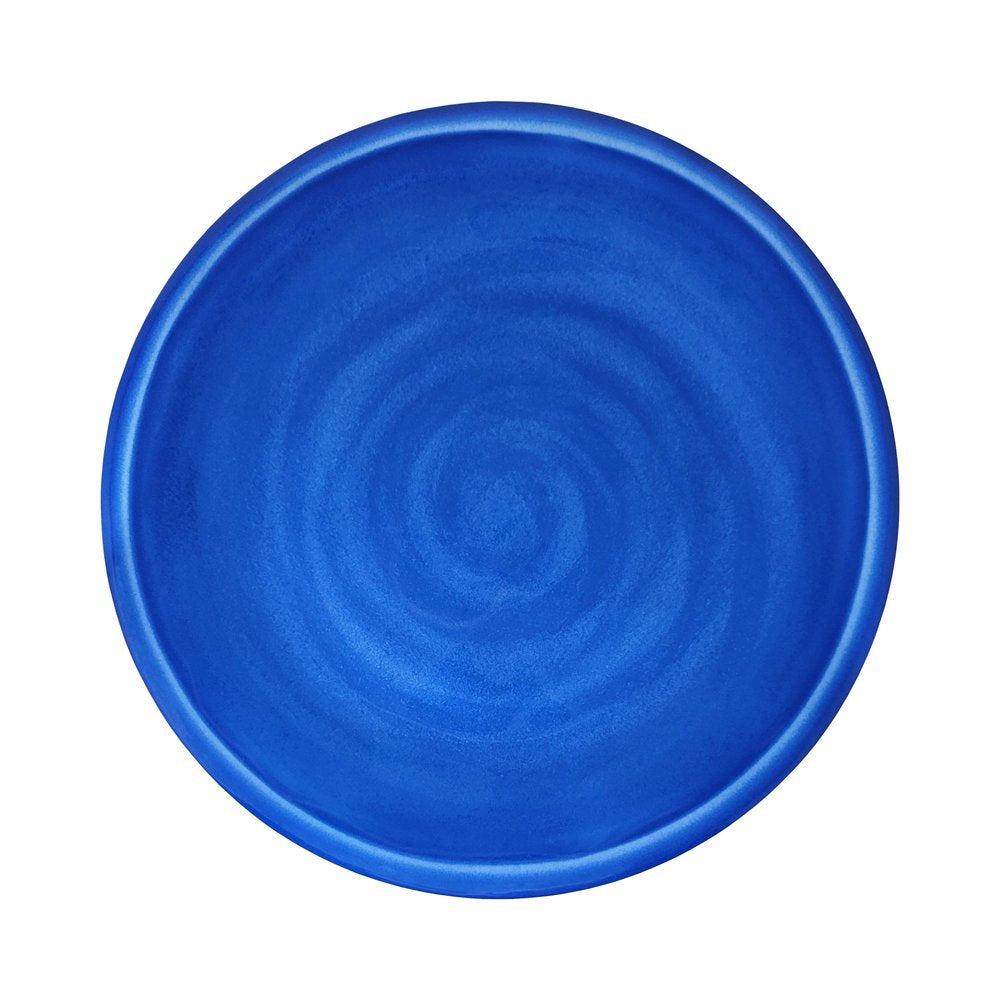 Blue melamine plate on a white background