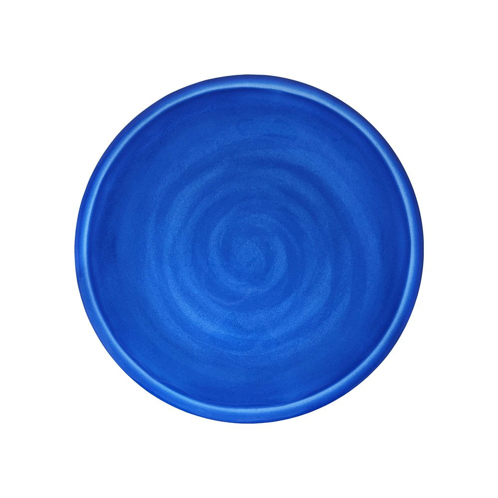 Blue melamine plate on a white background