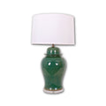 33″ Green Ginger Jar Lamp on Acrylic Base