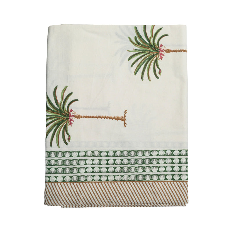 Towel with palm tree design and pattern on a white background