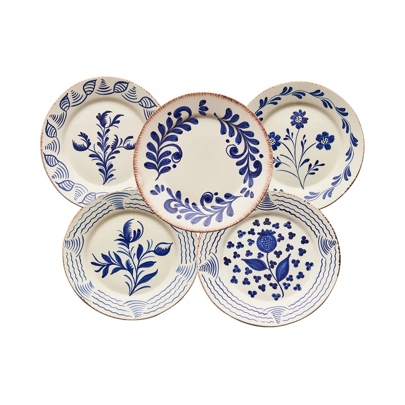 Casa Nuno Dinner Plate Group, Assorted Set of 10 Blue