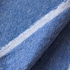Close-up of blue denim fabric with a visible texture