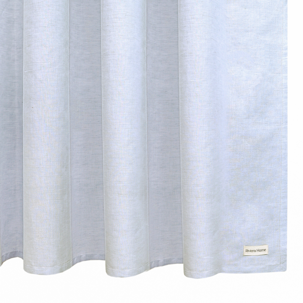 Chambray Shower Curtain, Pearl Blue