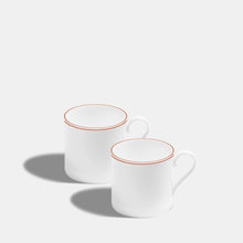 Double Line Burnt Orange Large Mugs by Richard Brendon Set of 2