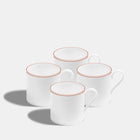 Double Line Burnt Orange Large Mugs by Richard Brendon Set of 4