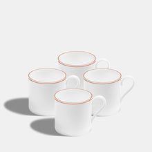 Double Line Burnt Orange Large Mugs by Richard Brendon Set of 4