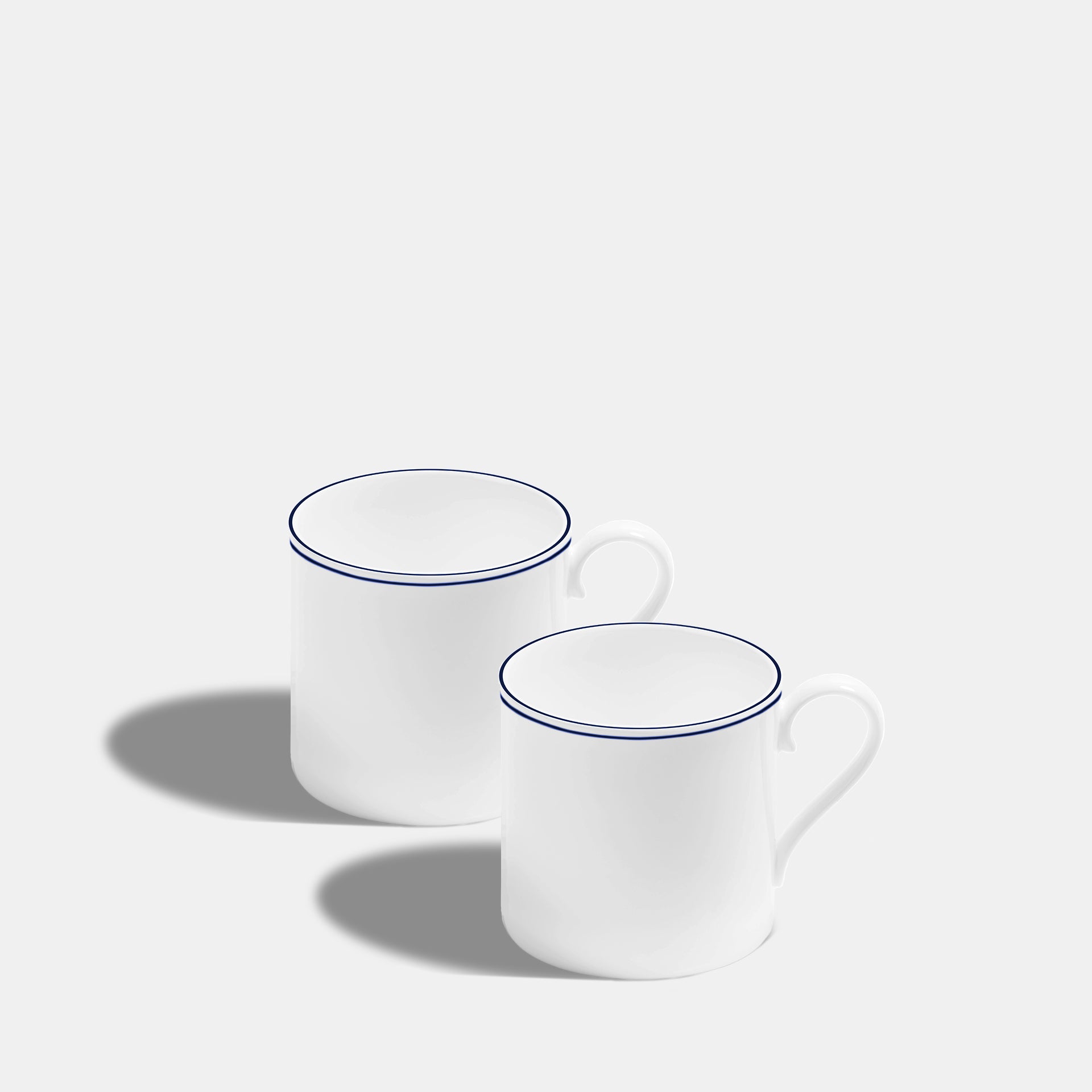 Double Line Cobalt Large Mugs by Richard Brendon Set of 2