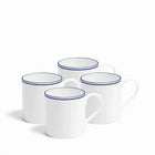 Double Line Cobalt Large Mugs by Richard Brendon Set of 4