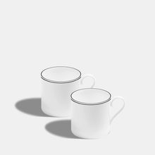 Double Line Matte Black Large Mugs by Richard Brendon Set of 2