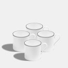 Double Line Matte Black Large Mugs by Richard Brendon Set of 4