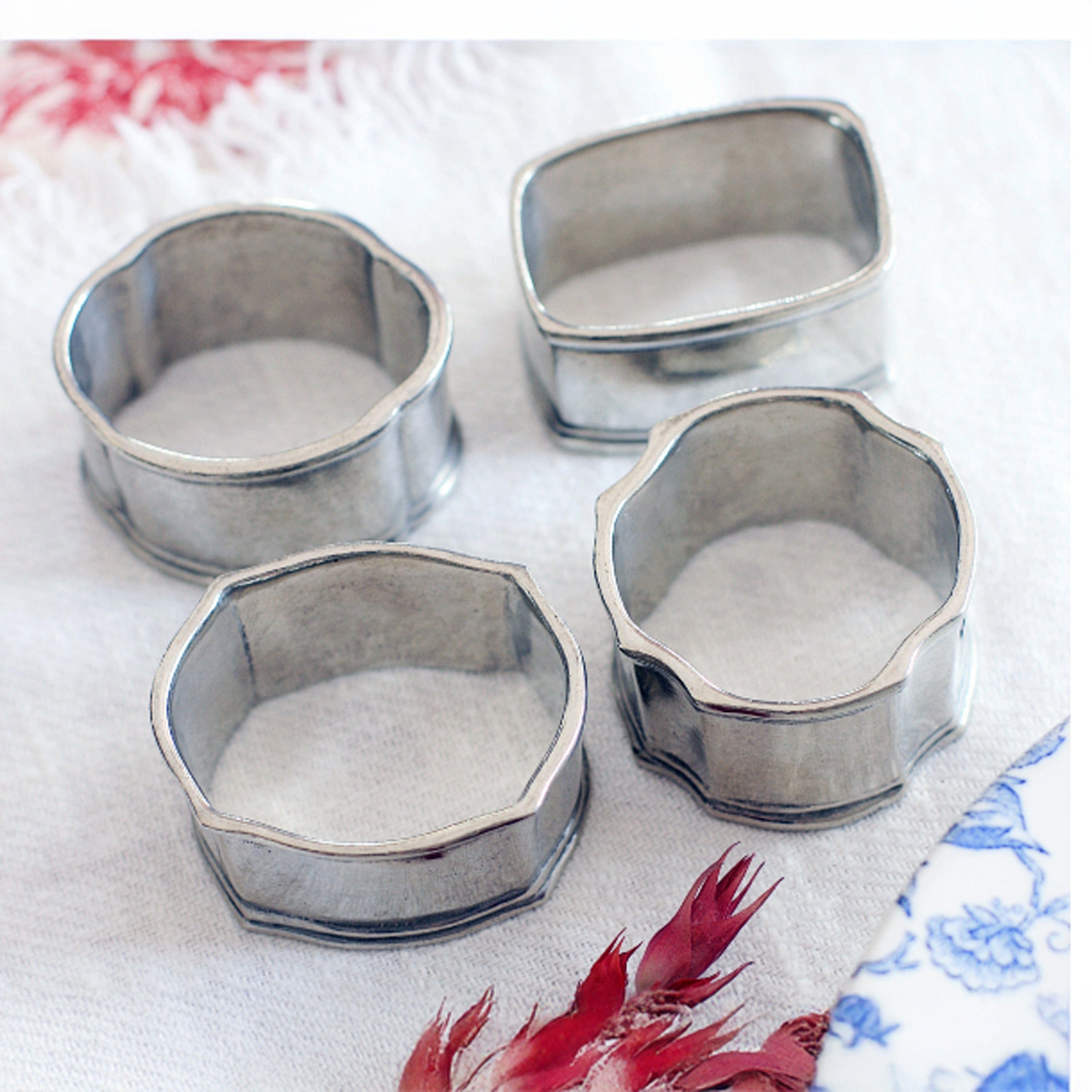 Pewter Classic Napkin Ring - Set of 4