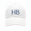 Hamptons Blue Baseball Cap - Monogram & Emblem (White)