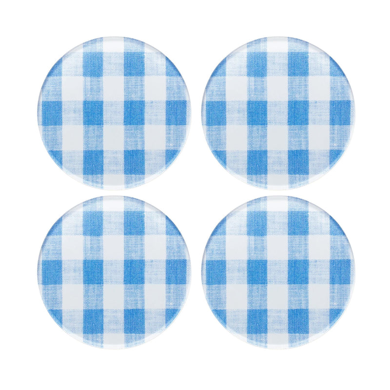 Mack Blue Gingham Coaster Set