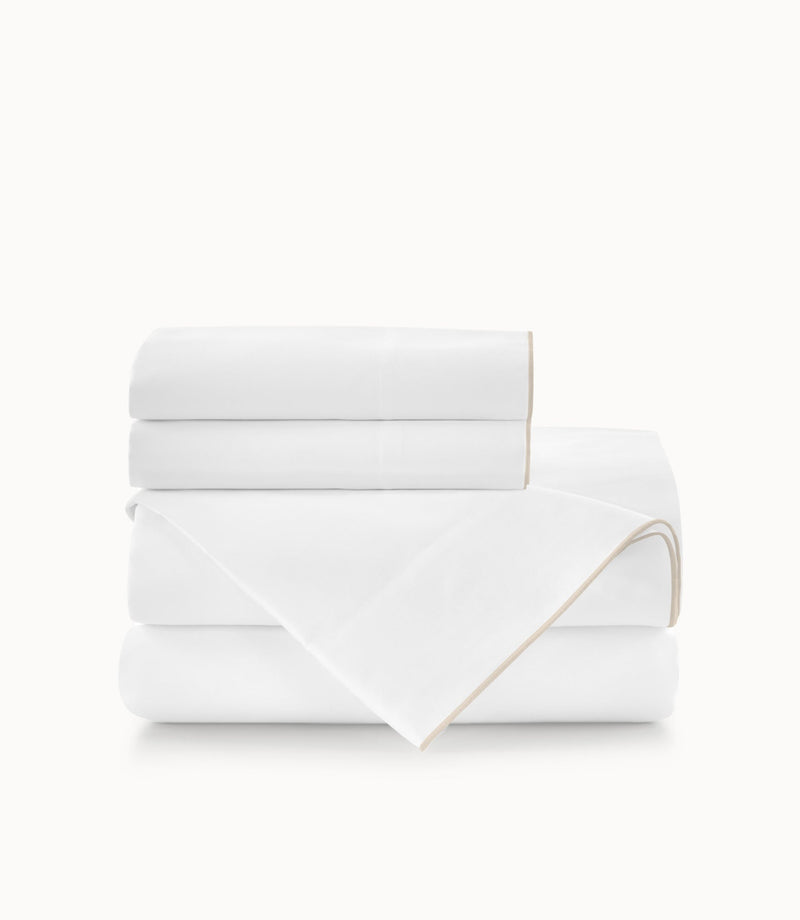 Melody Sateen Sheet Set-Sheet Set-Peacock Alley-Twin-White-Hamptons Blue