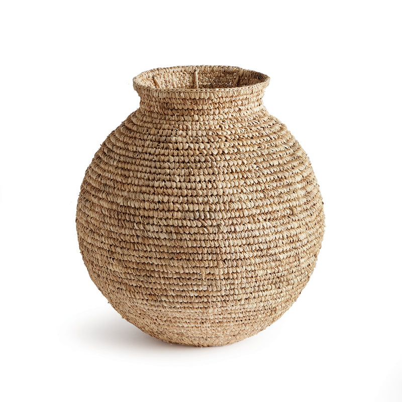 Teardrop woven large vase on white background