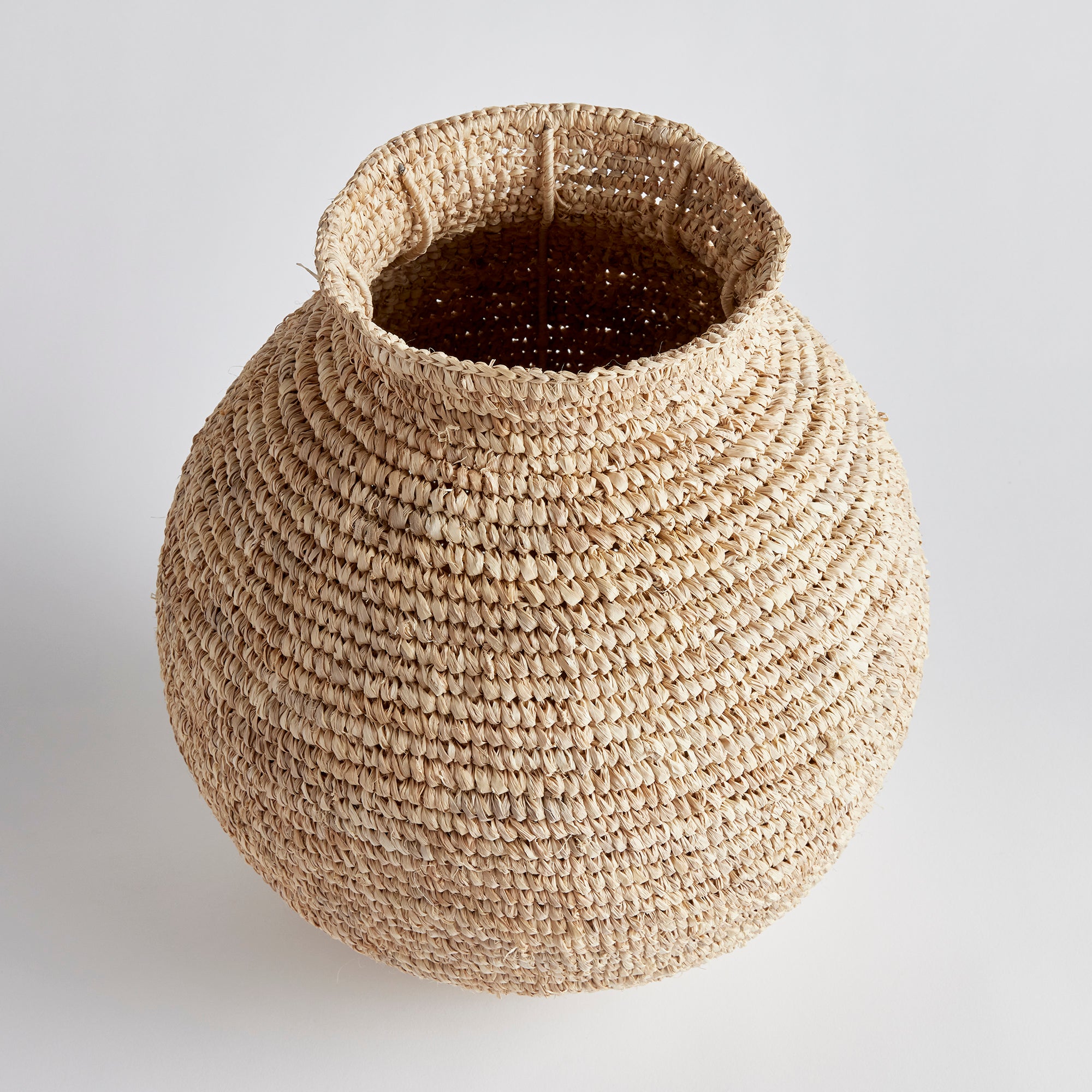 Teardrop woven large vase on white background
