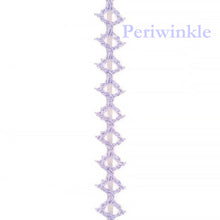 Periwinkle-colored decorative border with geometric pattern on a white background