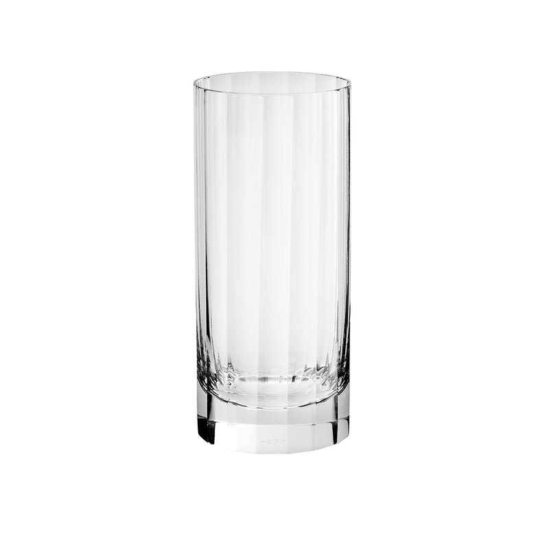 Clear glass vase on a white background