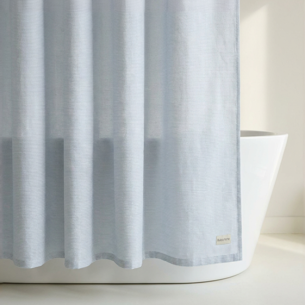 Rio Yarn Dyed Shower Curtain, Pearl Blue