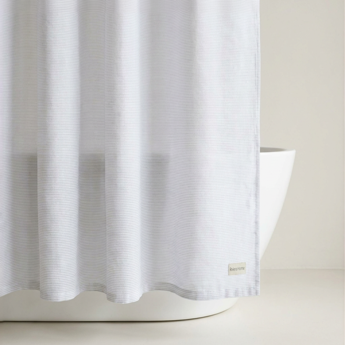 Rio Yarn Dyed Shower Curtain, Snow White