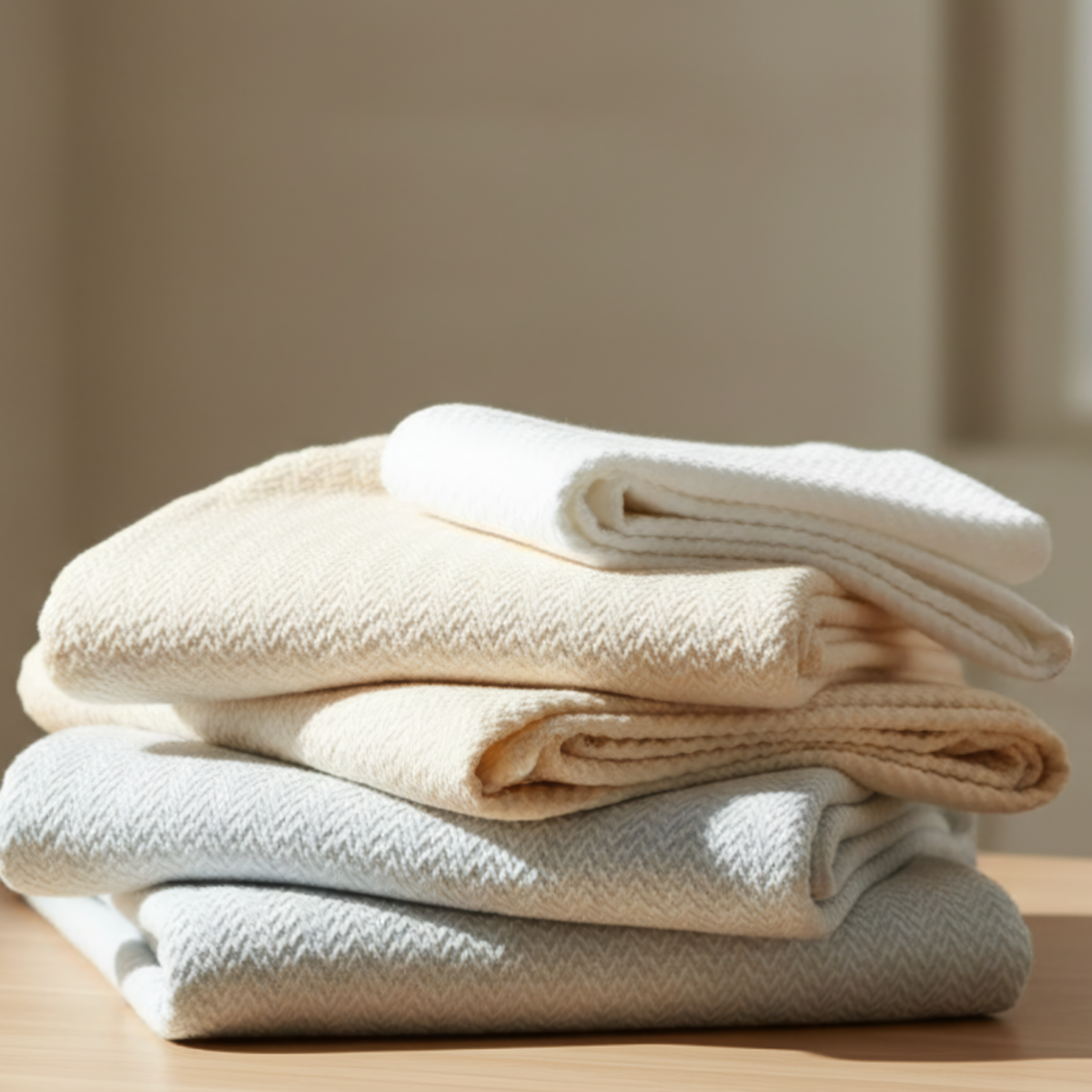 Ripple Yarn Dyed Coverlet, Pearl Blue