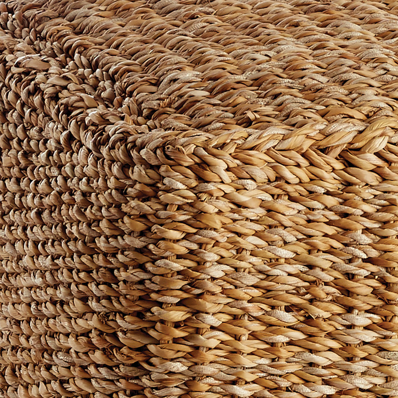 Close up woven brown cube stool