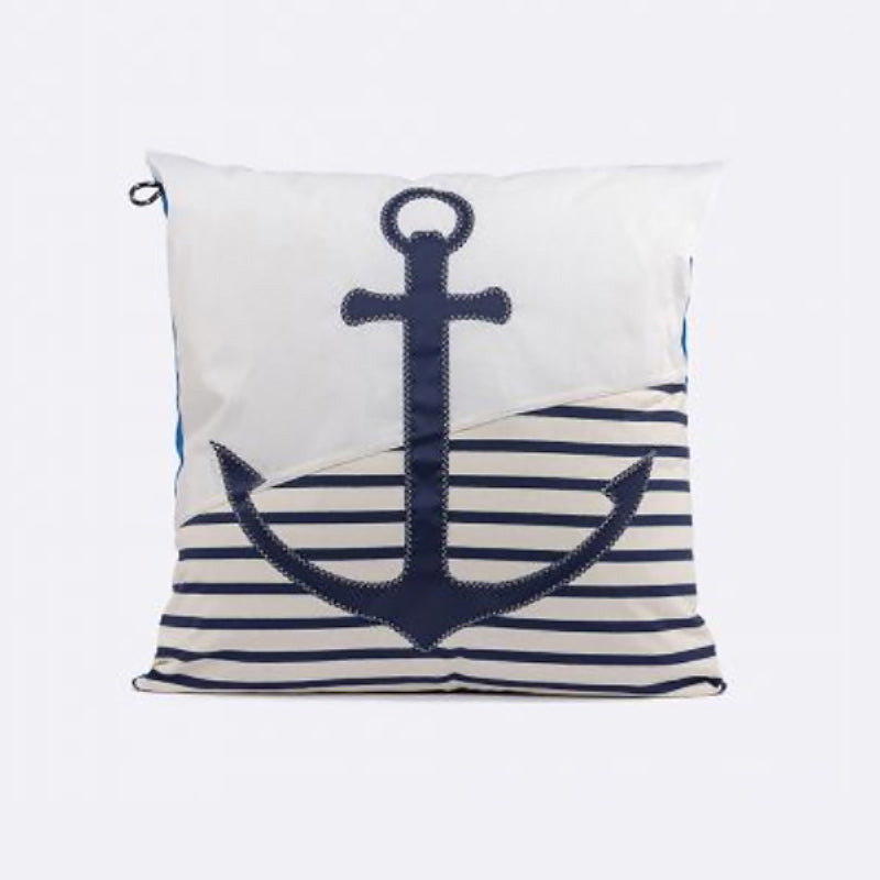 Decorative pillow with anchor design on a white background