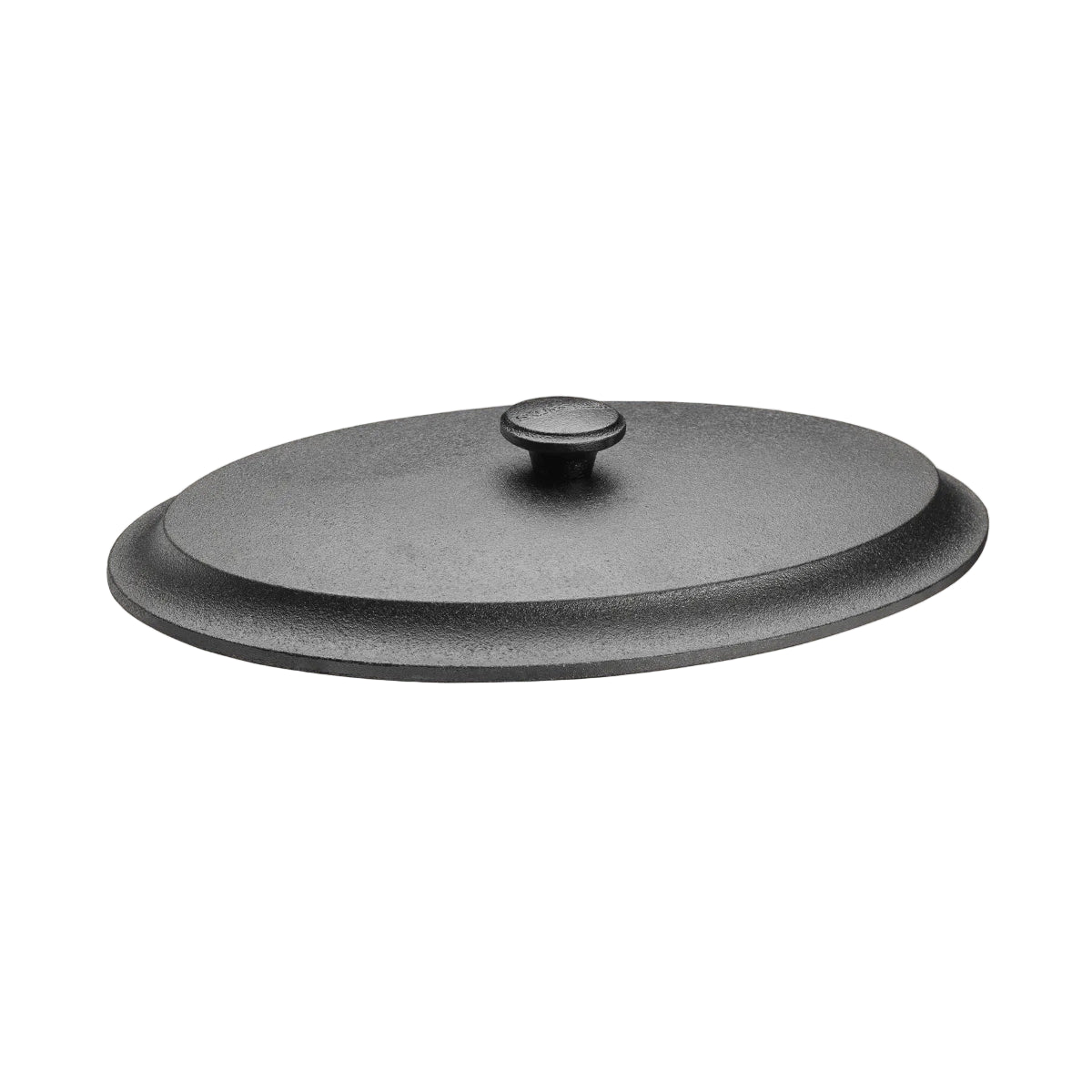 Black metal lid on a beige background