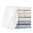 Soprano Sateen Flat Sheet-Flat Sheet-Peacock Alley-Twin/Twin XL-White-Hamptons Blue