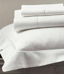 Soprano Sateen Flat Sheet-Flat Sheet-Peacock Alley-Twin/Twin XL-White-Hamptons Blue