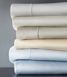 Soprano Sateen Flat Sheet-Flat Sheet-Peacock Alley-Twin/Twin XL-White-Hamptons Blue