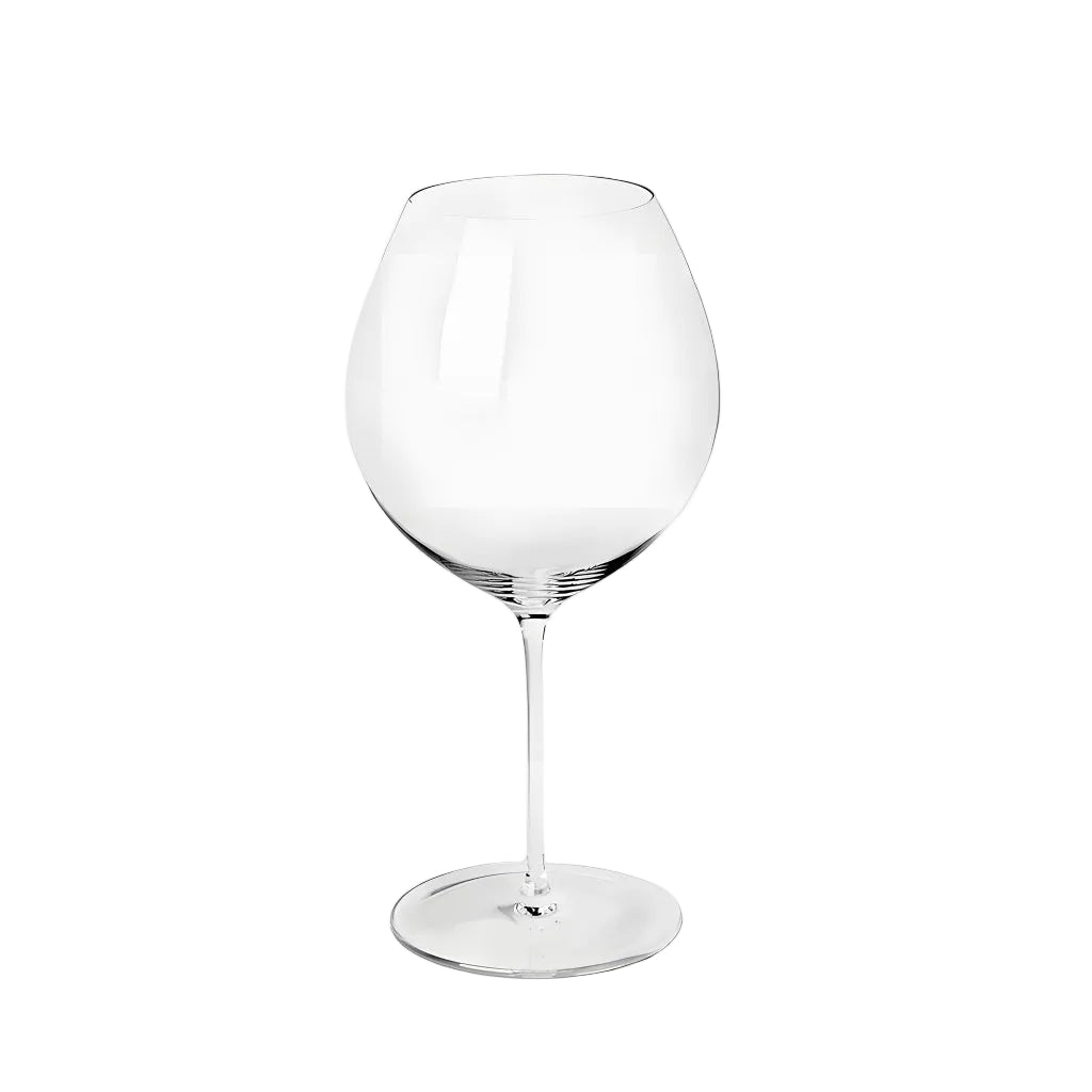 Clear wine glass on a white background