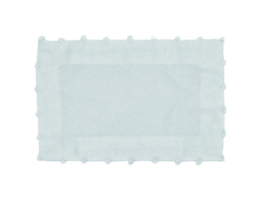 Cocktail Napkin, White Pom-Pom - Set of 8