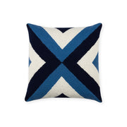 Grinda Square Pillow-Throw Pillows-Johanna Howard Home-Periwinkle/Navy-Hamptons Blue
