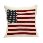 American Flag Hand Felted Wool Pillow - Cream 20" Arcadia Home