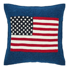 American Flag Hand Felted Wool Pillow - Navy Blue -20" Arcadia Home