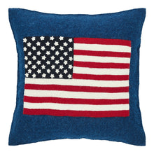 American Flag Hand Felted Wool Pillow - Navy Blue -20" Arcadia Home