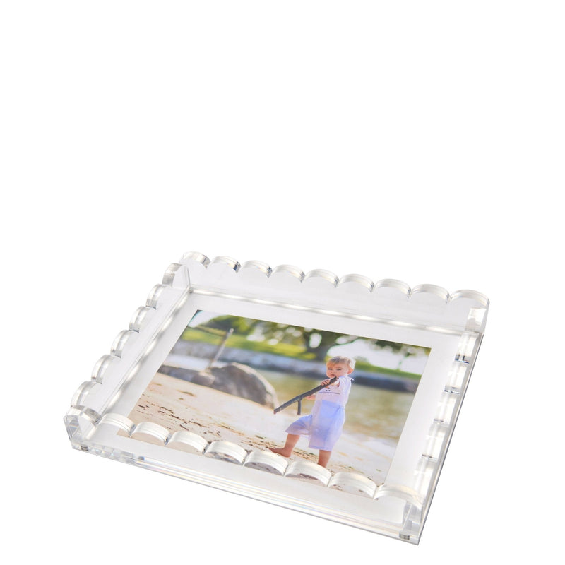 Clear Acrylic Scallop Photo Tray