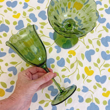 Lily Green Handblown Water Glass - Set of 4