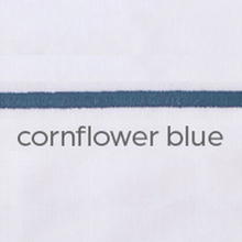 Text 'cornflower blue' on a white background with a thin blue line.
