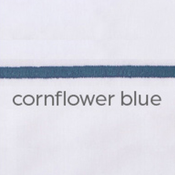 Text 'cornflower blue' on a white background with a thin blue line.