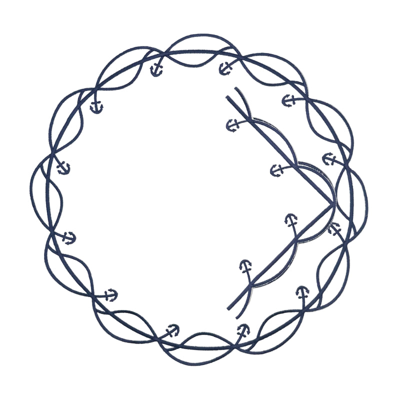 Decorative placemat with nautical design on a white background